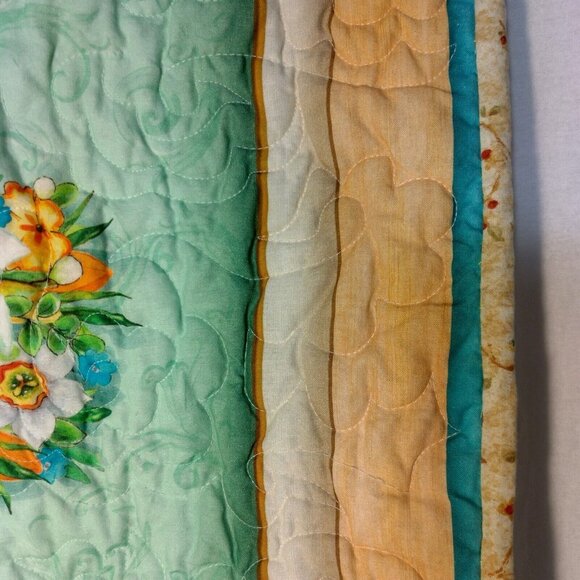 Christian Handmade Baby Quilt Floral Holy Cross Jesus Religious Ten Commandments - Picture 12 of 14